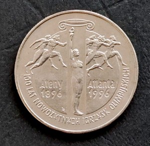 2 zł 100 lat nowożytnych Igrzysk Olimpijskich (1896 - 1996)