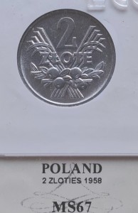 Moneta 2 zł Jagody 1958 r.