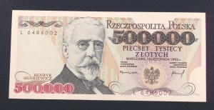 500000 zł Henryk SIENKIEWICZ  1993 UNC