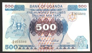 500 Szylingów - Uganda 1986 r.