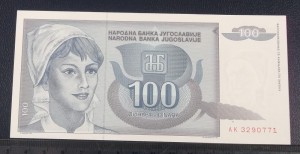 100 dinarów JUGOSŁAWIA