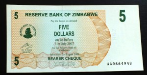 5 Dollars - Zimbabwe