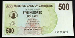 500 Dollars - Zimbabwe