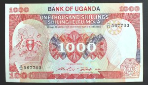 1000 Szylingów - Uganda 1986 r.