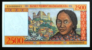 2500 Franków Madagaskar 1998 r.  
