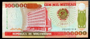 100000 Meticais - Mozambik 1993 r.