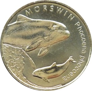 2 zł Morświn (łac. Phocoena phocoena)