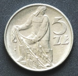 Moneta 5 zł Rybak 1960 r. 