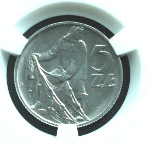 Moneta 5 zł Rybak 1960 r. 