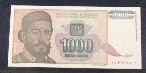 1000 dinarów JUGOSŁAWIA