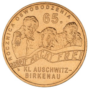 2 zł 65. rocznica oswobodzenia KL Auschwitz-Birkenau 
