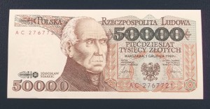 50000 zł Stanisław STASZIC 1989 UNC