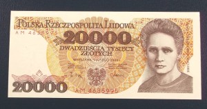 20000 zł Maria SKŁODOWSKA-CURIE 1989 UNC