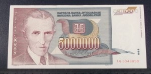 5.000.000 dinarów JUGOSŁAWIA