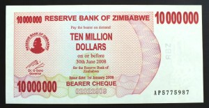 10000000 Dollars - Zimbabwe