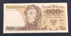 500 zł Tadeusz KOŚCIUSZKO 1982 UNC
