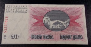 50 dinarów BOŚNIA I HERCEGOWINA