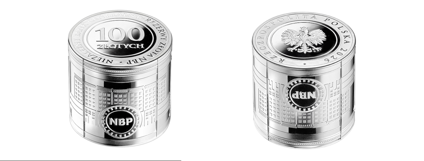 Moneta 100 zł Niezależny bank centralny – Rezerwy złota NBP